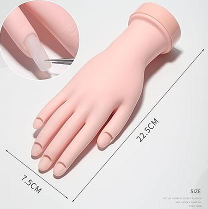 Flexible Manicure/Pedicure Hand training dummy cosmetology training Nail Art Practice Hand - Flexible Silicone Hand Model for Manicure Training rings bracelet hand display Mannequin