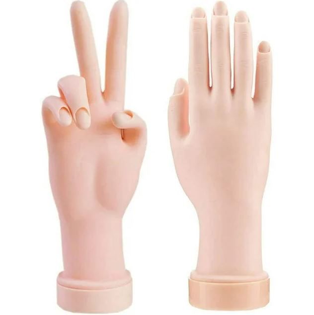 Flexible Manicure/Pedicure Hand training dummy cosmetology training Nail Art Practice Hand - Flexible Silicone Hand Model for Manicure Training rings bracelet hand display Mannequin