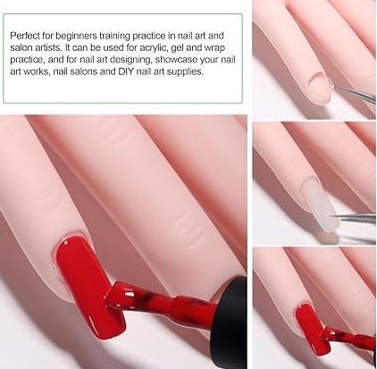 Flexible Manicure/Pedicure Hand training dummy cosmetology training Nail Art Practice Hand - Flexible Silicone Hand Model for Manicure Training rings bracelet hand display Mannequin