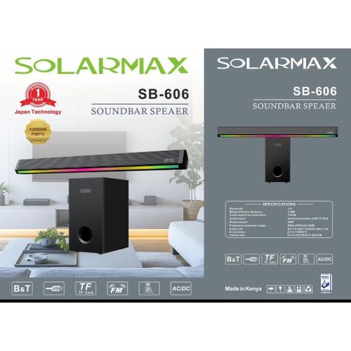 Solarmax 2.1CH Soundbar 12000W PMPO Bluetooth Aux/FM RADIO.
