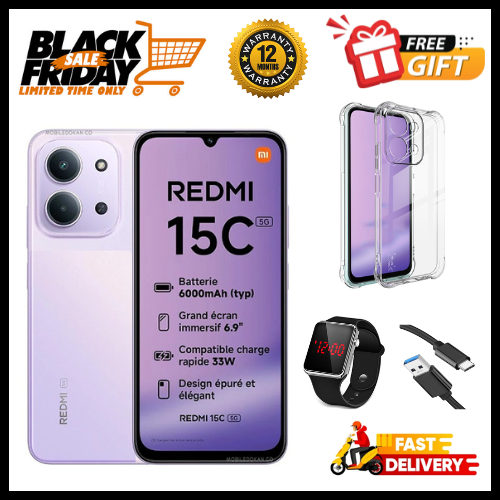 END OF MONTH OFFERS🔥🔥🔥BRAND NEW REDMI 15C 128GB/256GB Storage UPTO 8GB(4+4GB Extended) / 16GB Ram 6.9'' LCD 50MP Main Camera 6000mAh 33W Fast Charger Android 15 Xiaomi Hyper OS 2 Side Fingerprint
