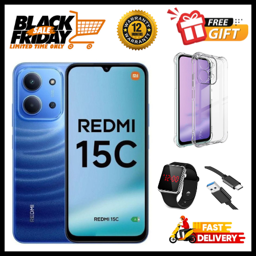 END OF MONTH OFFERS🔥🔥🔥BRAND NEW REDMI 15C 128GB/256GB Storage UPTO 8GB(4+4GB Extended) / 16GB Ram 6.9'' LCD 50MP Main Camera 6000mAh 33W Fast Charger Android 15 Xiaomi Hyper OS 2 Side Fingerprint