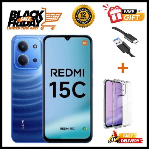 END OF MONTH OFFERS🔥🔥🔥BRAND NEW REDMI 15C 128GB/256GB Storage UPTO 8GB(4+4GB Extended) / 16GB Ram 6.9'' LCD 50MP Main Camera 6000mAh 33W Fast Charger Android 15 Xiaomi Hyper OS 2 Side Fingerprint