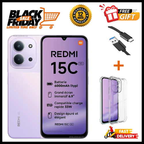 END OF MONTH OFFERS🔥🔥🔥BRAND NEW REDMI 15C 128GB/256GB Storage UPTO 8GB(4+4GB Extended) / 16GB Ram 6.9'' LCD 50MP Main Camera 6000mAh 33W Fast Charger Android 15 Xiaomi Hyper OS 2 Side Fingerprint