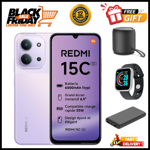 END OF MONTH OFFERS🔥🔥🔥BRAND NEW REDMI 15C 128GB/256GB Storage UPTO 8GB(4+4GB Extended) / 16GB Ram 6.9'' LCD 50MP Main Camera 6000mAh 33W Fast Charger Android 15 Xiaomi Hyper OS 2 Side Fingerprint