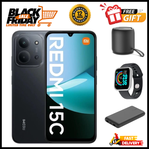 END OF MONTH OFFERS🔥🔥🔥BRAND NEW REDMI 15C 128GB/256GB Storage UPTO 8GB(4+4GB Extended) / 16GB Ram 6.9'' LCD 50MP Main Camera 6000mAh 33W Fast Charger Android 15 Xiaomi Hyper OS 2 Side Fingerprint