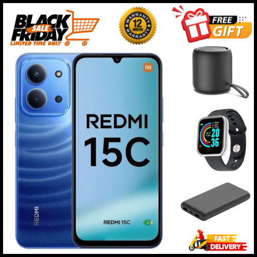 END OF MONTH OFFERS🔥🔥🔥BRAND NEW REDMI 15C 128GB/256GB Storage UPTO 8GB(4+4GB Extended) / 16GB Ram 6.9'' LCD 50MP Main Camera 6000mAh 33W Fast Charger Android 15 Xiaomi Hyper OS 2 Side Fingerprint