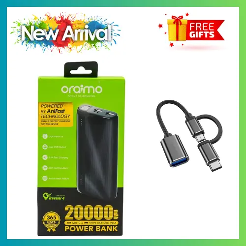 LIMITED OFFER !!!! BRAND NEW ORAIMO TRAVELLER POWER BANK 30000mah/20000mAh/10000mAh 12W Smart Fast Charging Slim Portable Power Bank type C in/out Charging universal Compatibility