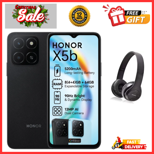 CHRISTMAS OFFERS🔥🔥🔥BRAND NEW HONOR X5B , 4GB RAM + 64GB ROM Storage, 6.56'' Displays, 5200mAh Battery, Android 14 Dual Sim, MediaTek Helio, Fingerprint (side-mounted), (12 nm) 4G Smart Phones