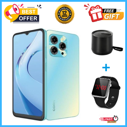 END OF MONTH OFFERS🔥🔥🔥CORN C16 PRO MAX 6.6" STORAGE ROM 64GB RAM 5GB STRONG BATTERY 5000 mAh DOUBLE SIM CARD SMART PHONE ON OFFER FINGERPRINT FACE UNLOCK,8MP