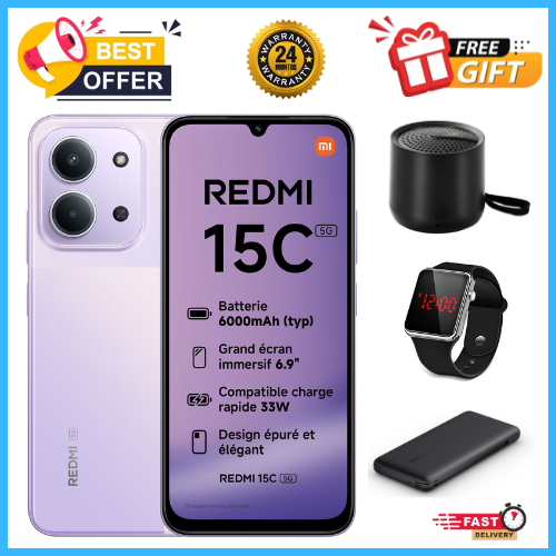 END OF MONTH OFFERS🔥🔥🔥BRAND NEW REDMI 15C 128GB/256GB Storage UPTO 8GB(4+4GB Extended) / 16GB Ram 6.9'' LCD 50MP Main Camera 6000mAh 33W Fast Charger Android 15 Xiaomi Hyper OS 2 Side Fingerprint
