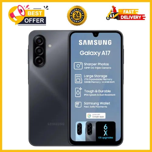 SUPER SALE DEALS🔥🔥🔥 BRAND NEW SAMSUNG GALAXY A17 4G 6.7'' 128GB/256GB ROM + 4GB/8GB RAM 5000 mAh 50 MP+ 13 MP camera Android 15Fingerprint (side-mounted) smartphones