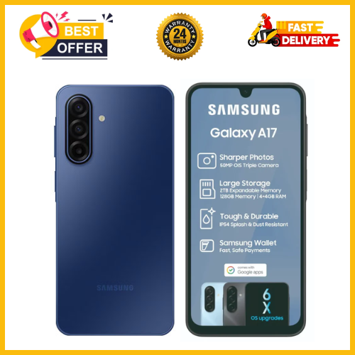 SUPER SALE DEALS🔥🔥🔥 BRAND NEW SAMSUNG GALAXY A17 4G 6.7'' 128GB/256GB ROM + 4GB/8GB RAM 5000 mAh 50 MP+ 13 MP camera Android 15Fingerprint (side-mounted) smartphones