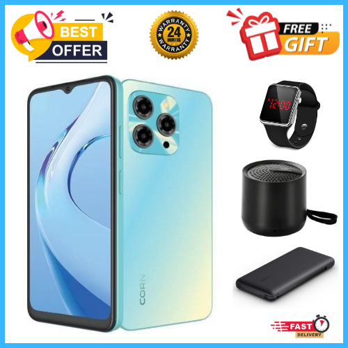 END OF MONTH OFFERS🔥🔥🔥CORN C16 PRO MAX 6.6" STORAGE ROM 64GB RAM 5GB STRONG BATTERY 5000 mAh DOUBLE SIM CARD SMART PHONE ON OFFER FINGERPRINT FACE UNLOCK,8MP