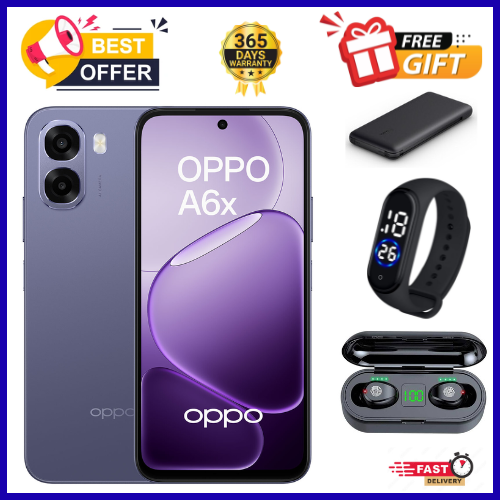 NEW ARRIVALS!!! BRAND NEW OPPO A6X 64GB ROM + 4GB RAM 6.75" SCREEN DISPLAY Smartphone 6100 mAh Battery CAPACITY 120Hz refresh rate 13MP+5MP Camera Android 15 Dual Sim Smart phones