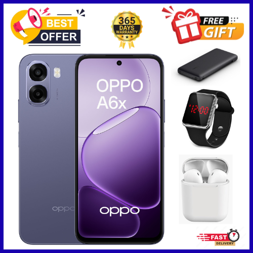 NEW ARRIVALS!!! BRAND NEW OPPO A6X  64GB ROM + 4GB RAM 6.75" SCREEN DISPLAY Smartphone 6100 mAh Battery CAPACITY 120Hz refresh rate 13MP+5MP Camera Android 15 Dual Sim Smart phones