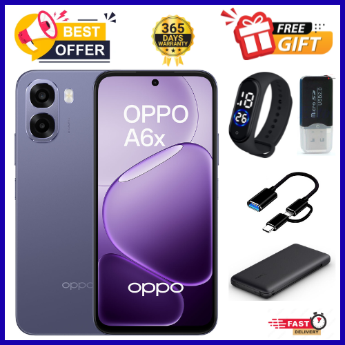 NEW ARRIVALS!!! BRAND NEW OPPO A6X 128GB ROM + 4GB RAM 6.75" SCREEN DISPLAY Smartphone 6100 mAh Battery CAPACITY 120Hz refresh rate 13MP+5MP Camera Android 15 Dual Sim Smart phones