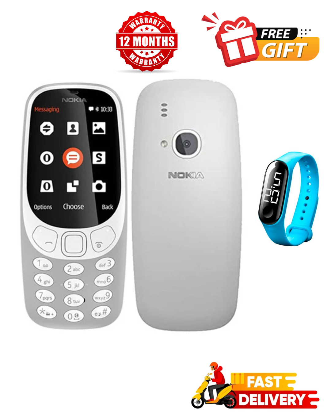 Nokia 3310 4G 512MB Rom 256MB RAM 1200 mAh BIG BATTERY 2.4" screen display HD Camera 2MP Dual SIM Cards Unlocked Cheap Durable Old Phone Classic Featured phone