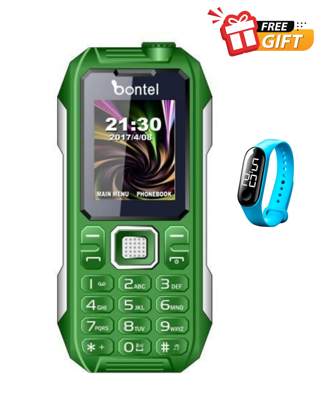Bontel L400 Plus Feature Phone, 1.77" Screen Display, Dual sim card, Big Torch Light, Battery capacity 1000mAh,Camera Button phone