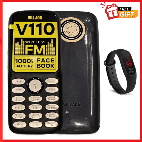VILLAON V110, 177" Kabambe, Wireless FM, Camera, Bright Touch, Facebook, 1000mAh (Dual Sim)