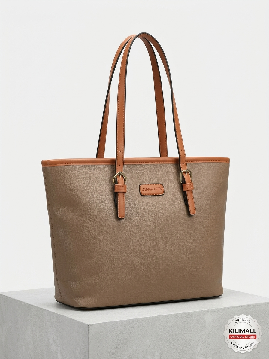 Women's Elegant PU Leather Tote Bag - Large Capacity Shoulder Handbag with Zipper for Office, Casual & Travel