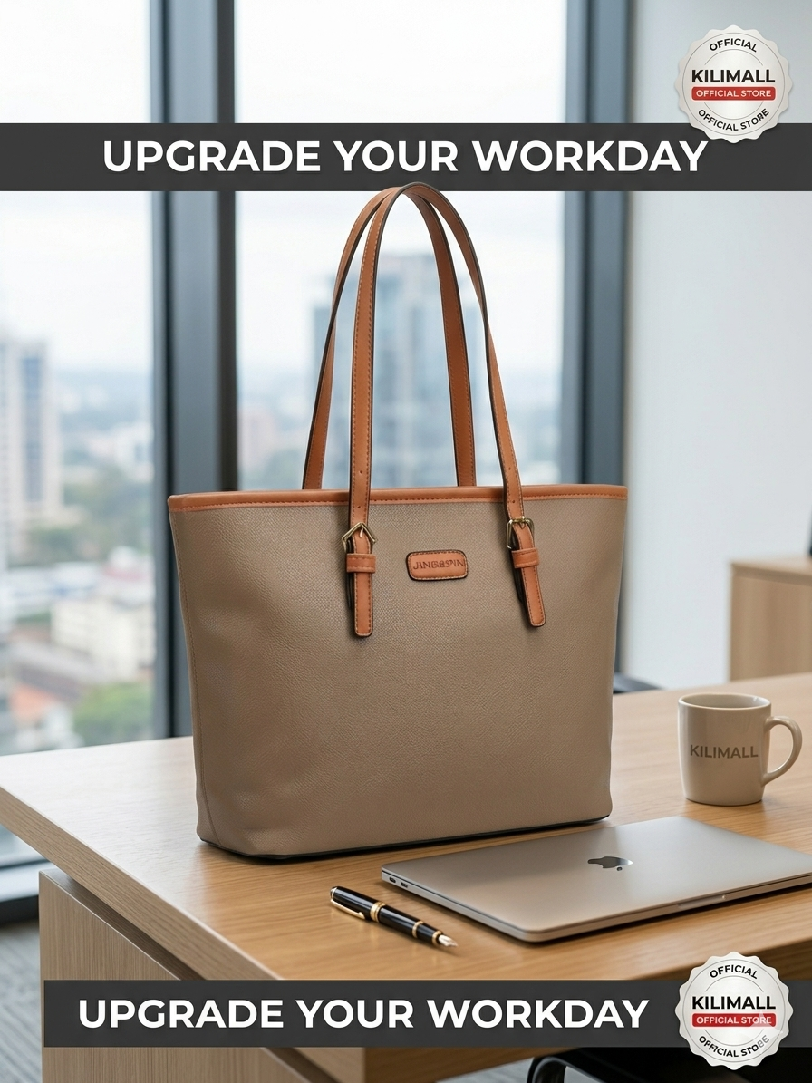 Women's Elegant PU Leather Tote Bag - Large Capacity Shoulder Handbag with Zipper for Office, Casual & Travel