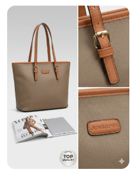 Women's Elegant PU Leather Tote Bag - Large Capacity Shoulder Handbag with Zipper for Office, Casual & Travel