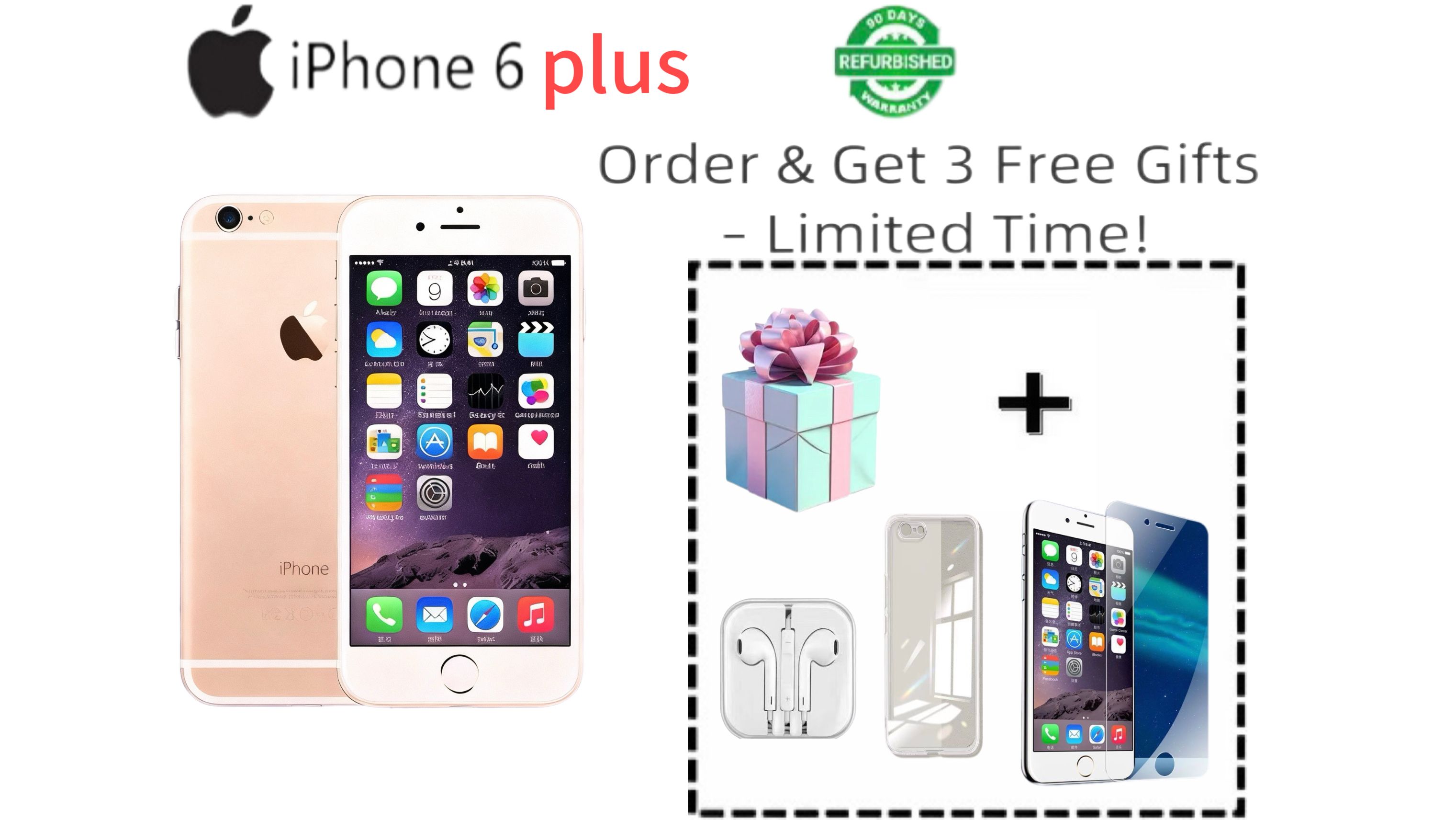 Refurbished Apple iPhone 6 Plus 128GB/64GB/16GB 5.5 inch 1920x1080px smartphone /with Fingerprint iphone6 plus Unlocked 2750mAh Retina HD display A8 chip+M8 motion coprocessor iPhone 6 Plus