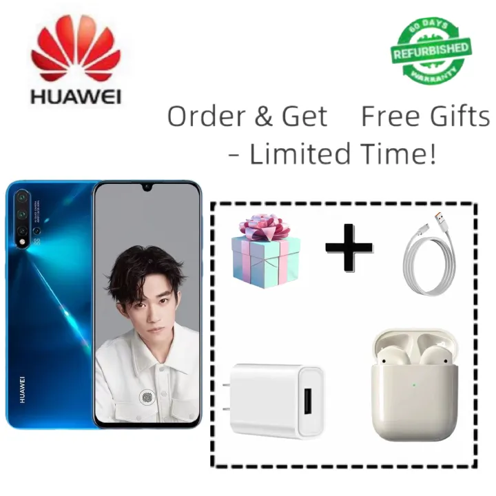 Refurbished Huawei noav5 6.39 inches OLED drop screen, 2340 × 1080 resolution support face unlock 8GB running memory + 128GB storage does not support fingerprint unlock