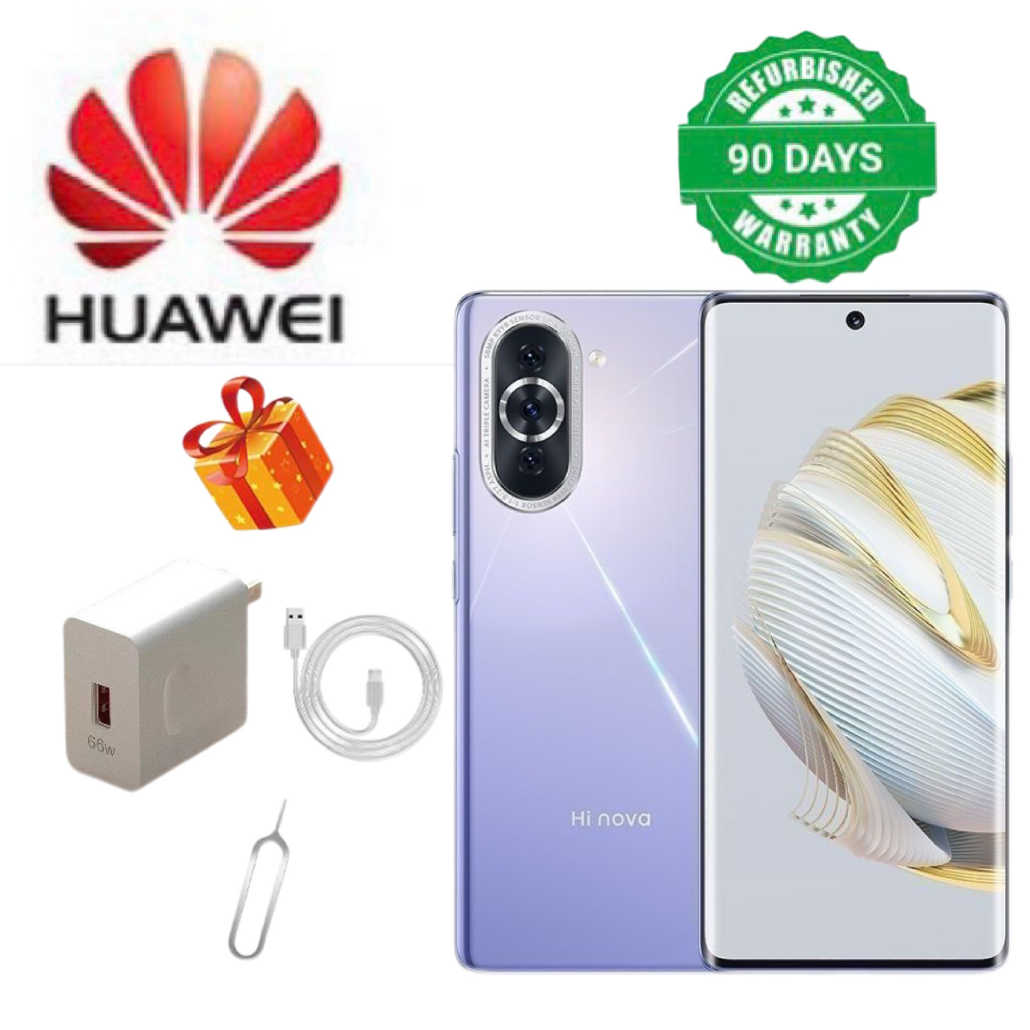 Refurbished Huawei Nova 10 4G CPU Qualcomm Snapdragon 778G 6.67-inch  8GB+128  8GB+256GB     screen 50MP camera 4000mAh battery smartphone