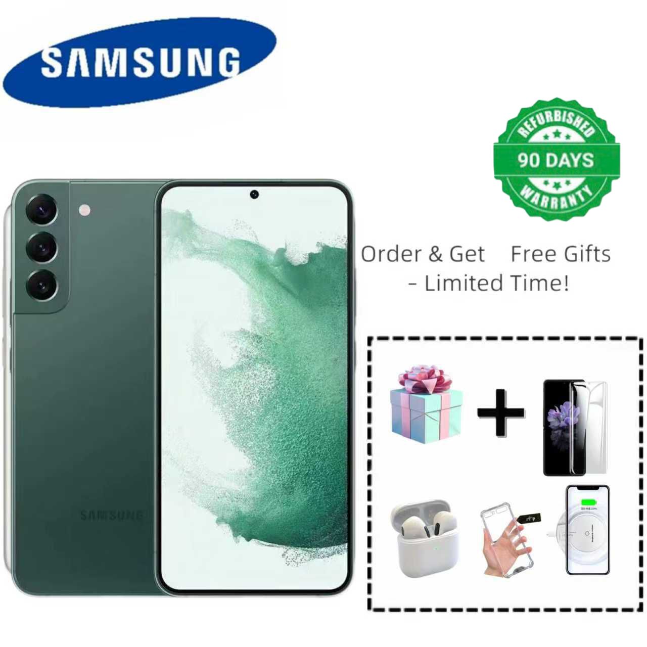 Refurbished Samsung Galaxy S22 5G Smart Phone 6.2'' 8GB+128GB 64MP+12MP Single SIM 4000mAh Unlocked smartphone Samsung S20 Perfect display screen