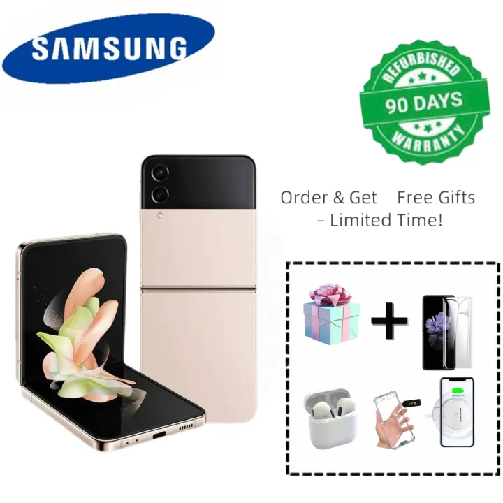 Samsung Galaxy Z Flip4 Refurbished Phone 5G Cellphone 256GB ROM 8GB RAM 6.7" + 1.9" Original Smart Phone Special Offer Perfect display screen