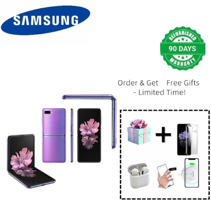 Samsung Galaxy Z Flip1 Refurbished Phone 5G Cellphone 256GB ROM 8GB RAM 6.7" + 1.9" Original Smart Phone Special Offer Perfect display screen