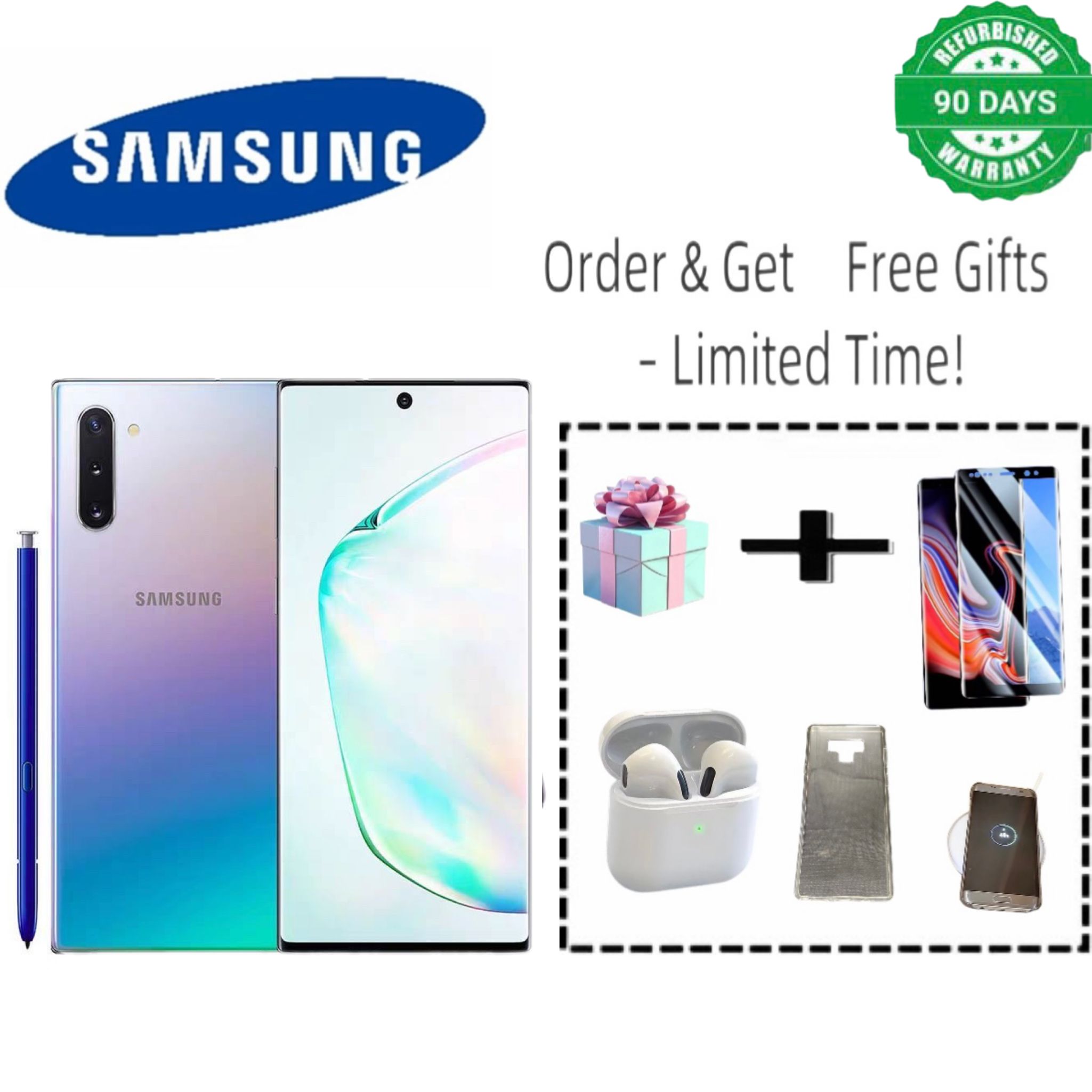 Refurbished Phone Samsung Galaxy Note 10 6.3inch 6GB +128GB/256GB dual sim  Samsung Galaxy Note10 smartphone Iris recognition function Perfect display screen