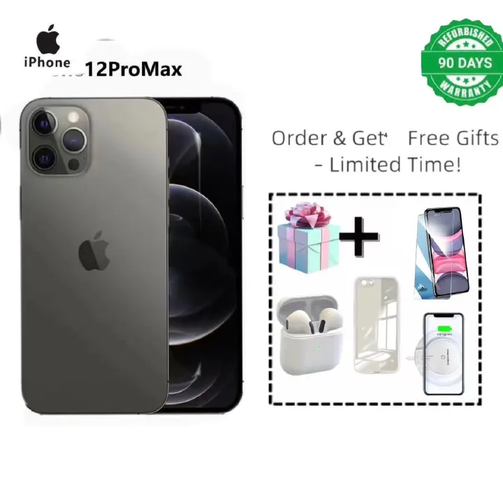 Refurbished Iphone 12Promax 128gb battery health smartphone Truetone 6gb + 128gb Face id With facial recognition capabilities