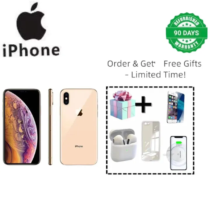 Refurbished Apple iPhone XS 4G, A12 Bionic Chip, 5.8-inch Display, 12MP Camera, 2658mAh Battery, 64GB/256GB, Used Smartphone, Face ID System