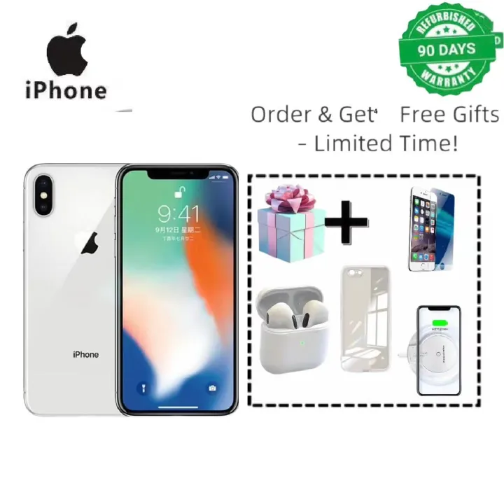 Refurbished Apple iPhone X 3GB+64GB/256GB, 5.8-inch, Dual Camera, 4G/LTE Smart Phone, Camera & Music Phone, Face ID System