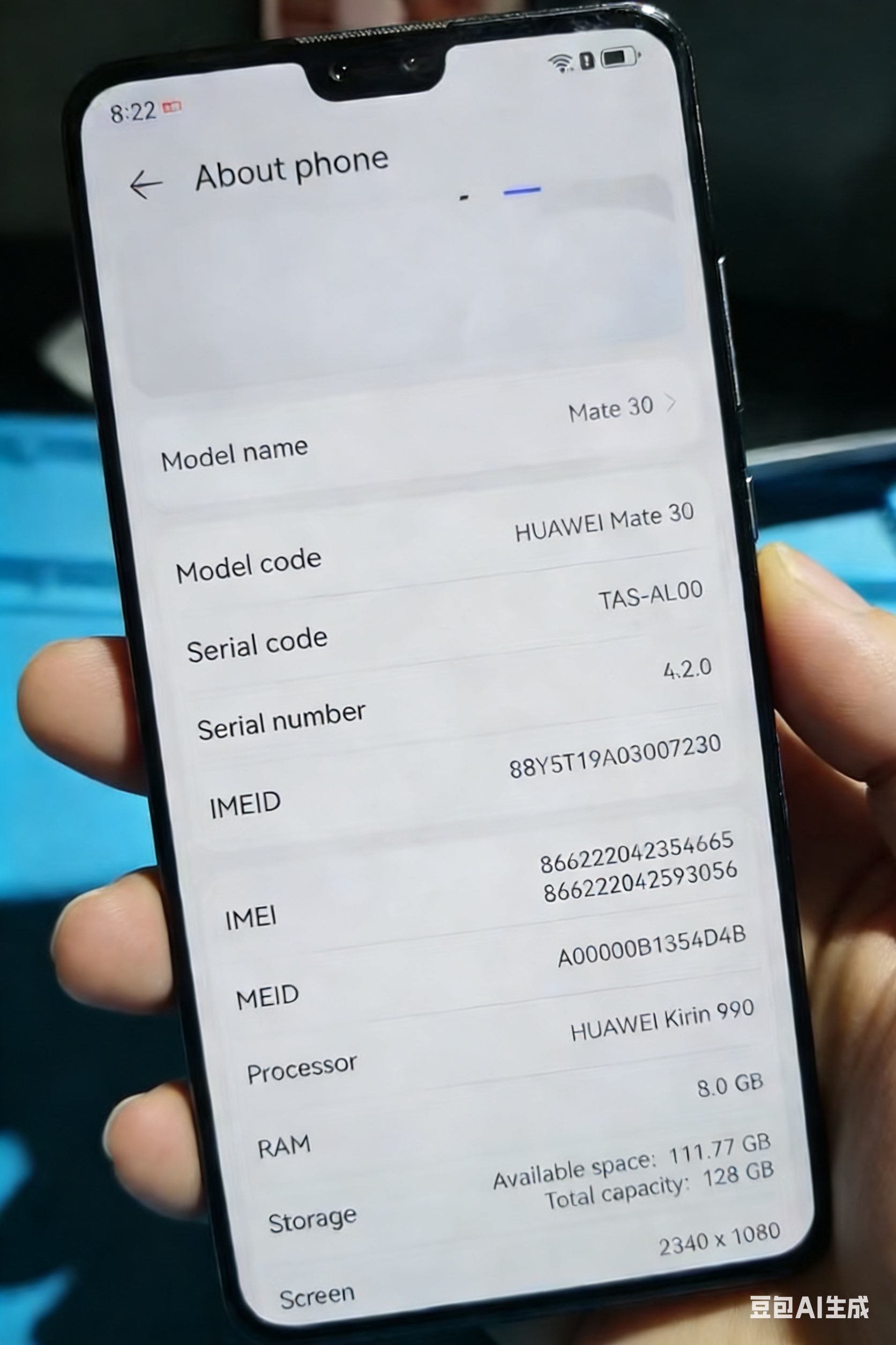 Refurbished phone: Huawei Mate 30pro 5G, 6.62 inches, facial recognition support. 8GB + 128GB/256GB, dual camera: 4000MP + 2400MP, 4200mAh battery. No fingerprint unlock support. Direct-view screen