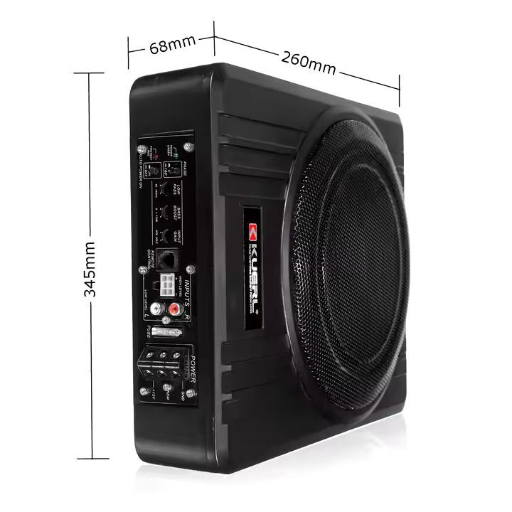 Guanshida 10 Inches Active Car Underseat Speaker 1000W Car Subwoofer Car Audio Slim Under Seat Active Subwoofer Bass Amplifier Speaker Car Amplifier Subwoofers Woofer 12V