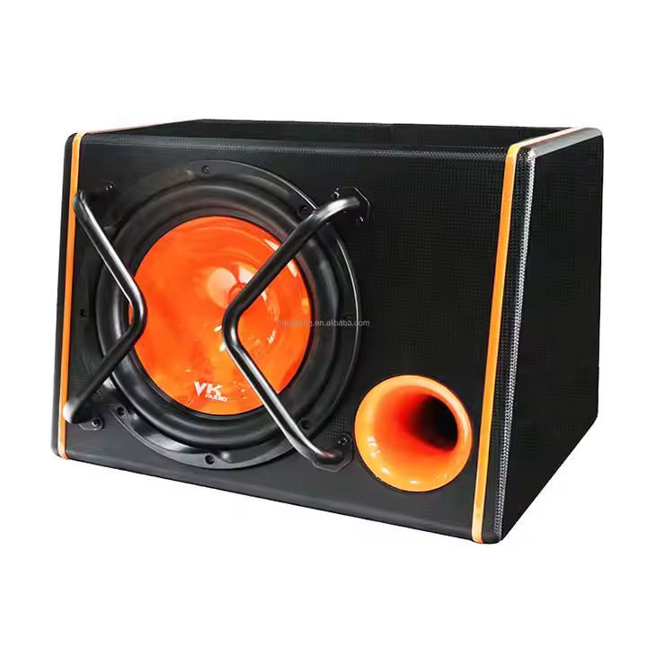 Car Subwoofer 12v AUDIO 10 inch Subs with Box and Amp Car Subwoofer Car Audio Active 10 12 Subwoofer Speaker Box Car Amplifier Powerful Bass Amplified Design Low-Pass Crossover Car Electornics