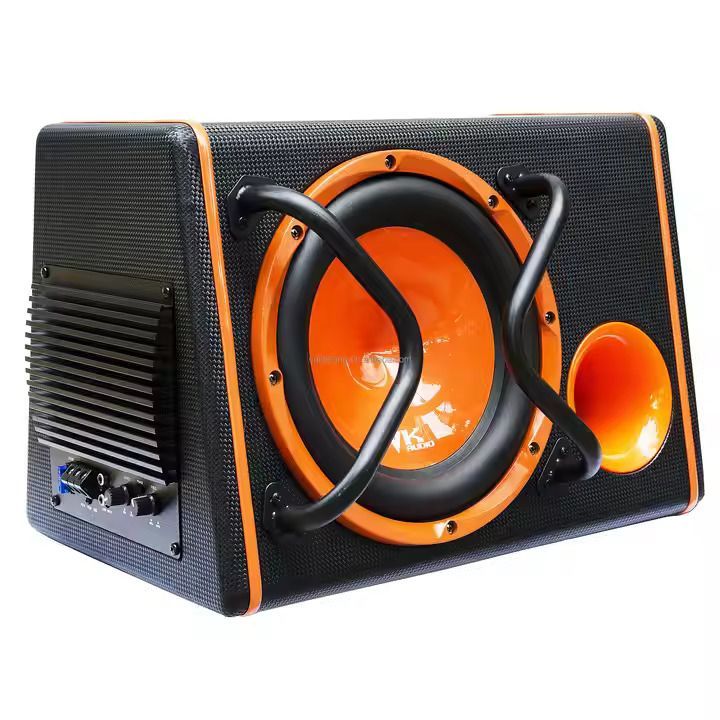 Car Subwoofer 12v AUDIO 10 inch Subs with Box and Amp Car Subwoofer Car Audio Active 10 12 Subwoofer Speaker Box Car Amplifier Powerful Bass Amplified Design Low-Pass Crossover Car Electornics