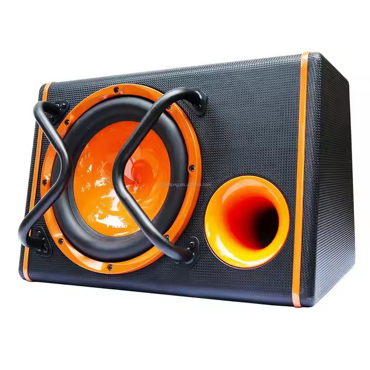 Car Subwoofer 12v AUDIO 10 inch Subs with Box and Amp Car Subwoofer Car Audio Active 10 12 Subwoofer Speaker Box Car Amplifier Powerful Bass Amplified Design Low-Pass Crossover Car Electornics