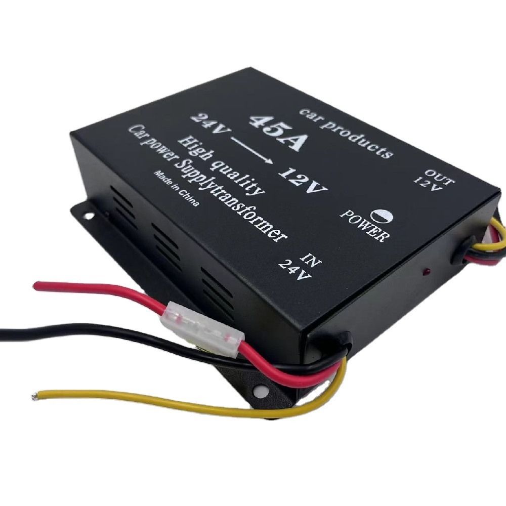 DIC 24V to 12V 40A Heavy Duty Car Power Supply Transformer – Voltage Converter for Truck Bus Audio Radio GPS Accessories, Reliable Input DC24V Output DC12V Power Adapter