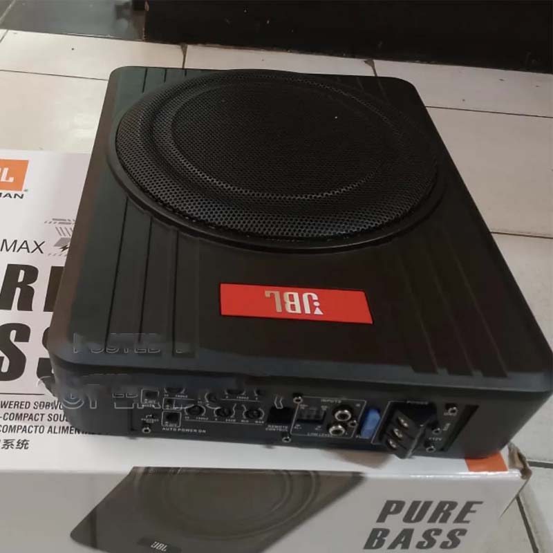 JBL BassPro Nano 4800W Max Ultra-Compact Underseat Powered Subwoofer – Built-in Amplifier, Pure Bass Car Audio System by Harman, Space-Saving Design for Clear Deep Bass