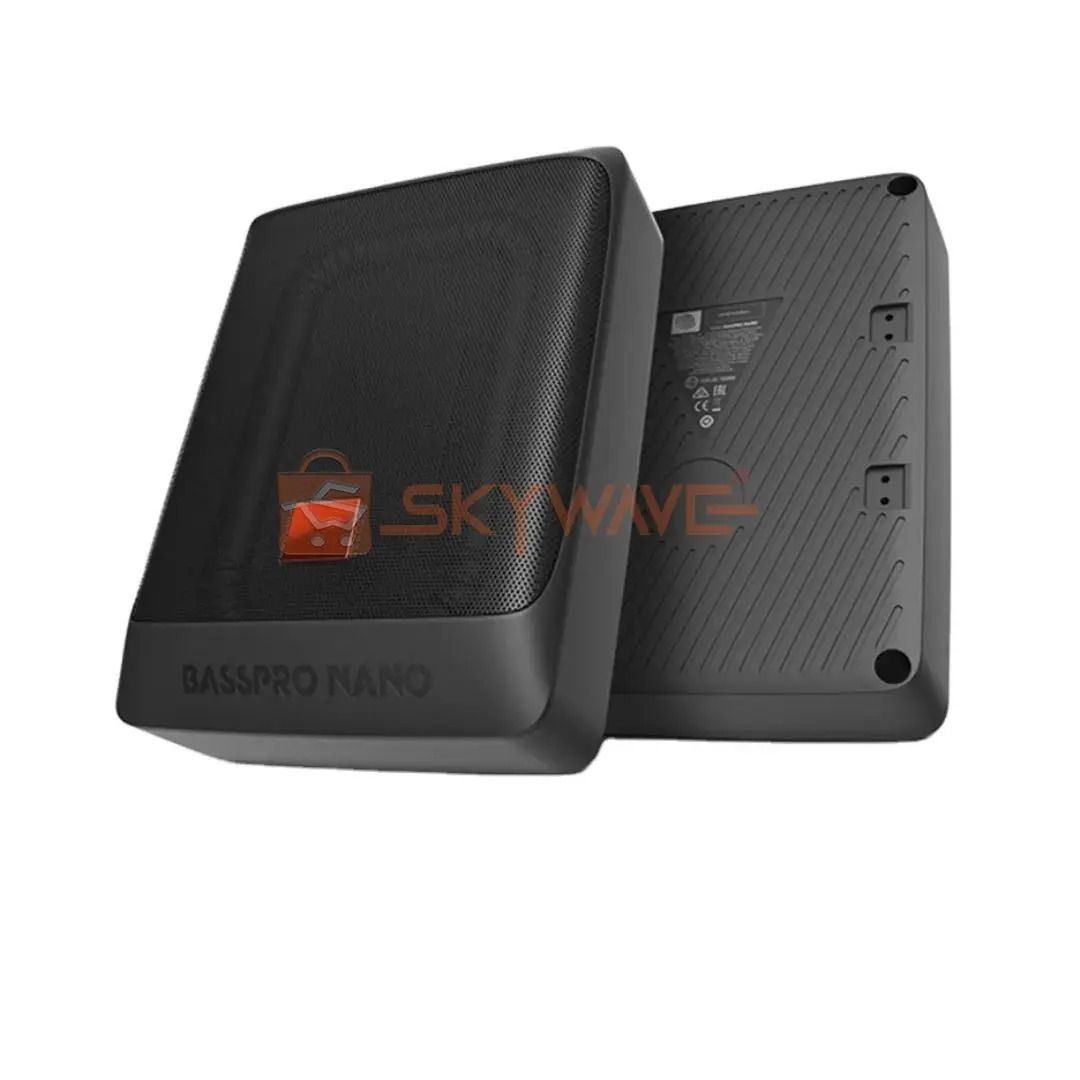 JBL BassPro Nano Ultra-Slim Underseat Powered Subwoofer – 100W RMS / 200W Peak, Class D Amplifier, Remote Bass Control, Space-Saving Sealed Enclosure for Deep Bass Car Audio