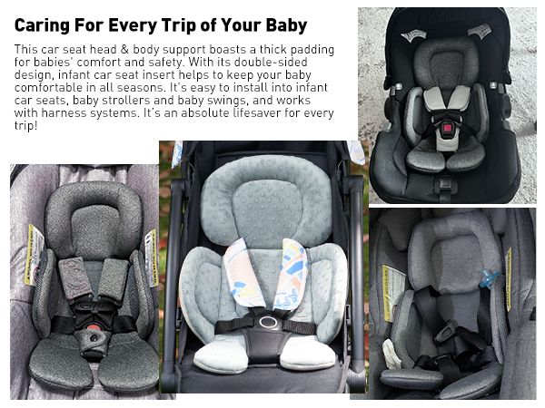 Children’s Safety Car Seat Cushion – Universal Infant & Toddler Car Seat Insert with 5-Point Harness Support, Ergonomic Padding and Breathable Fabric for Secure Travel