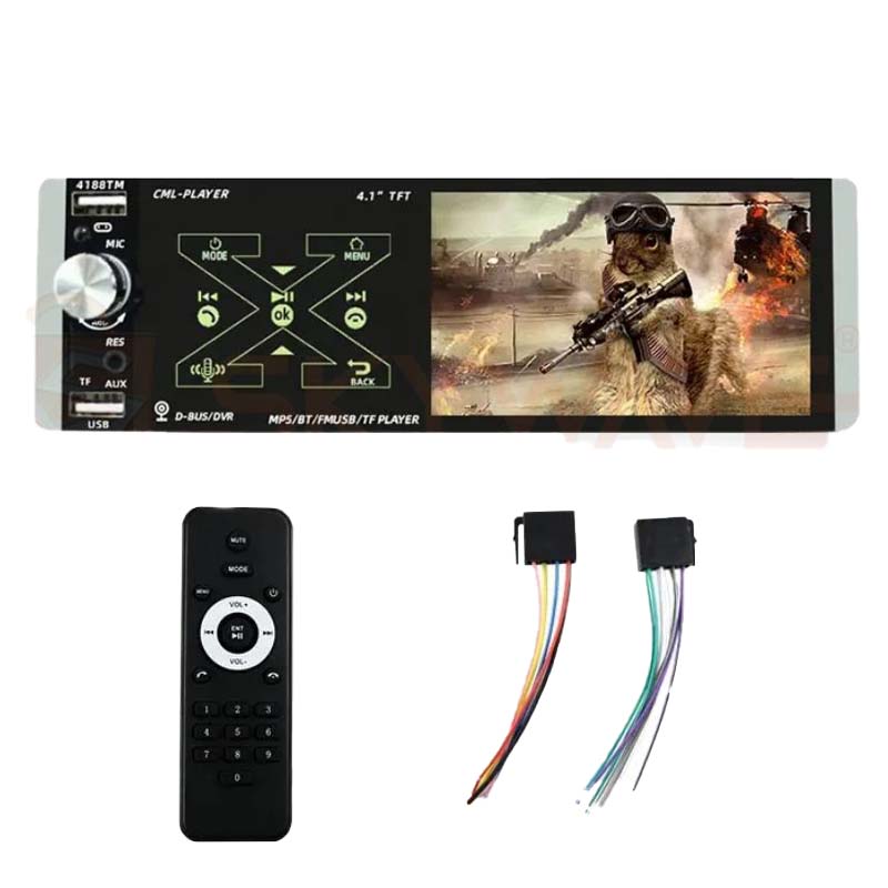 4 Inches Touch Screen Car Radio Compact Design Touch-sensitive Display Bluetooth  USB and SD card  Built-in GPS AM/FM  Android Auto and Apple CarPlay Car Audio