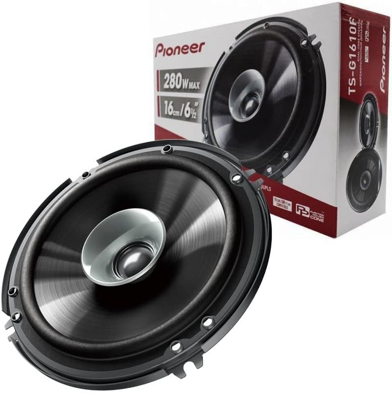 Pioneer TS-G1610F 280W Dual Cone Car Speaker System – 6.5 Inch Full-Range 2-Way Coaxial Speakers, High Sensitivity Sound Upgrade, Easy Fit for Most Vehicles