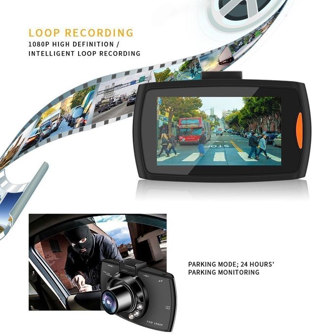 1080P Hd Car Dvr Dash Camera Video Recorder Built-in Lithium-ion Rechargeable Battery LCD Screen G-Sensor Technology Wide-Angle Lens Easy Installation Audio Recording Dash Camera