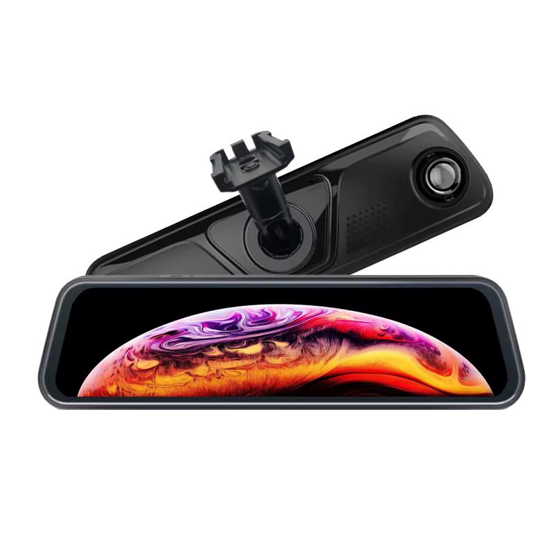 9.66 Inch Black Box DVR Dash Cam Dual Lens Mirror Camera Full HD 1080P Front & Rear Recorder Touchscreen Wide Angle Night Vision G-Sensor Loop Recording Car Video